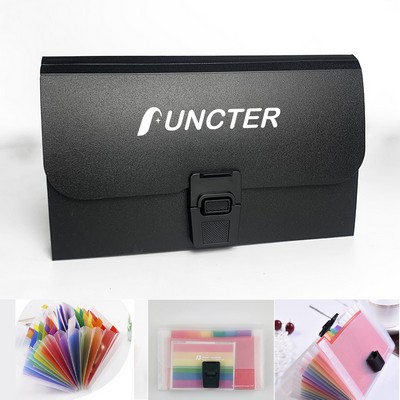 A6 Expanding Folders Buckle Accordion File Organizer Plastic Wallet for Cards, Coupons, Receipt