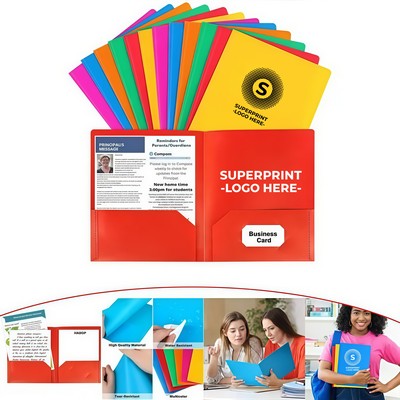 Poly Two-Pocket Folder with Business Card Slot